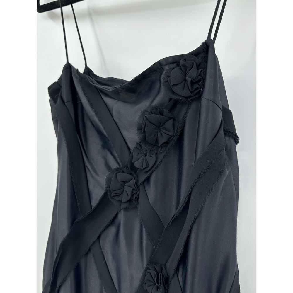 Zara Satin Midi Slip Dress Size M Black Rushed Fairy Goth Witchy Whimsygoth - Picture 10 of 16